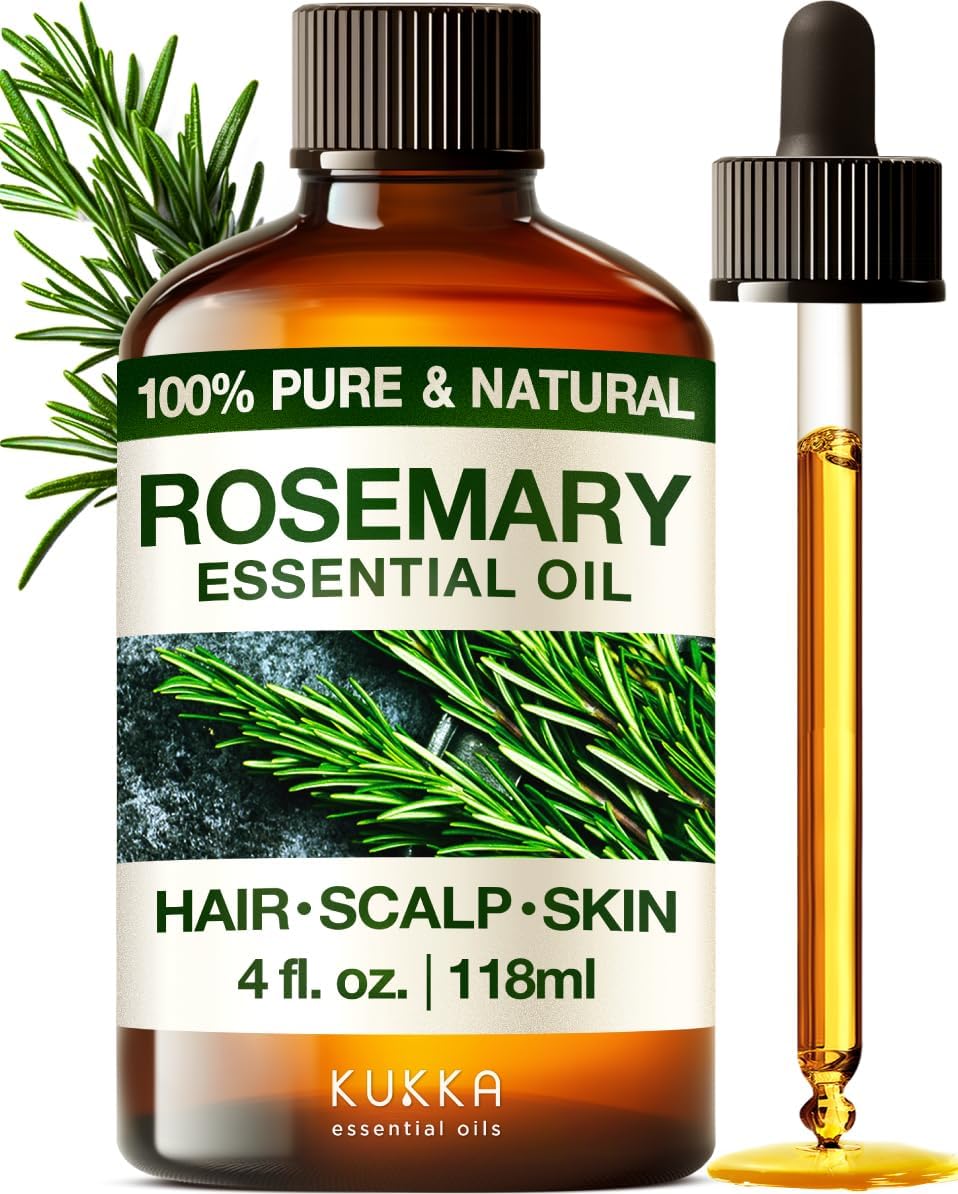 100% Pure & Natural Rosemary Oil for Hair, Skin, Aromatherapy & DIY Soap Making (4 Fl Oz / 118 ml) 24hrsmart